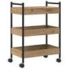 vidaXL Keuken Trolley Artisan Eiken 50 x 30 x 70 cm Bewerkt hout