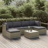 vidaXL 7-delige Loungeset met kussens poly rattan grijs