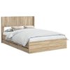vidaXL Bedframe met opbergruimte en hoofdbord met lade Sonoma Eiken