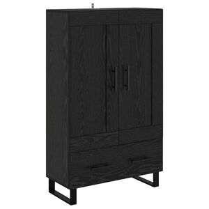 vidaXL Highboard met lade Zwart Eiken 69,5 x 31 x 115 cm Bewerkt hout