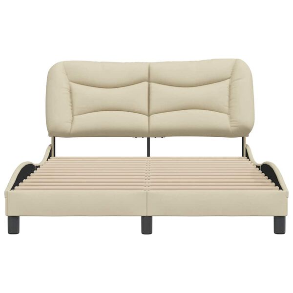 vidaXL Bedframe zonder matras "Hvar" stof cr&egrave;mekleurig 140x190 cm