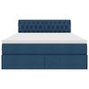 vidaXL Opbergbed met LED met matras met LED Blauw 140 x 200 cm Stof