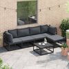 vidaXL Tuin Sofa Set met kussen 5 pcs Zwart Aluminium