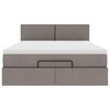 vidaXL Bed poef met matras en LED's 140x190 cm stof taupe