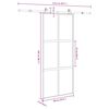 vidaXL Schuifdeur met beslag 90x205 cm gehard glas en aluminium