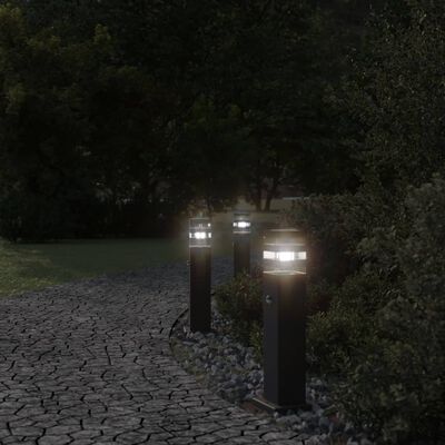 vidaXL Vloerlampen voor buiten met sensor 50 cm aluminium zwart