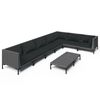vidaXL 8-delige Loungeset met kussens poly rattan donkergrijs