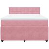 vidaXL Boxspring met matras fluweel roze 140x200 cm