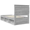 vidaXL Bedframe met lade Grijs Sonoma 75 x 190 cm Massief grenenhout