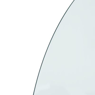 vidaXL Glasplaat voor open haard half rond 800x500 mm