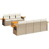 vidaXL 8-delige Loungeset met kussens poly rattan beige