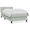 vidaXL Boxspring met matras fluweel lichtgrijs 80x210 cm