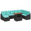 vidaXL Tuinbankenset 9 st Zwart poly rattan