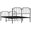 vidaXL Bedframe met hoofd- en voeteneinde metaal zwart 140x200 cm