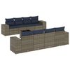 vidaXL 9-delige tuinbankset met kussens, grijs polyrotan