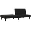 vidaXL Slaapbank 2-zits met voetenbank microvezelstof zwart