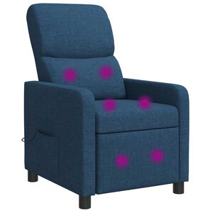 vidaXL Massage Recliner Blauw Polyester