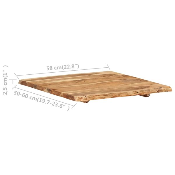 vidaXL Tafelblad 58x(50-60)x2,5 cm massief acaciahout