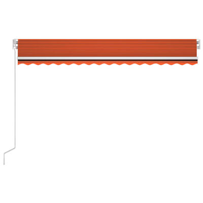 vidaXL Luifel automatisch met LED windsensor 400x300 cm oranje bruin