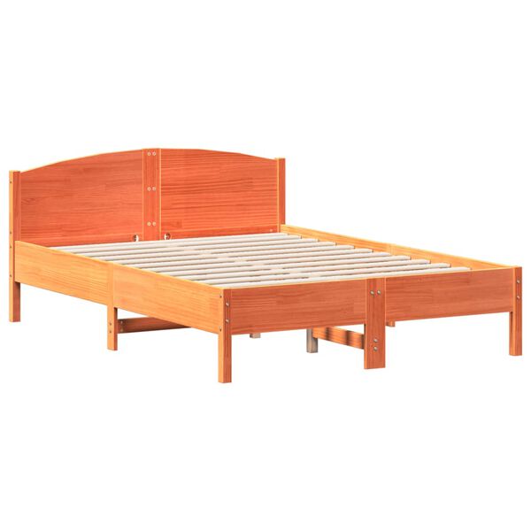 vidaXL Bedframe zonder matras massief grenenhout wasbruin 120x190 cm