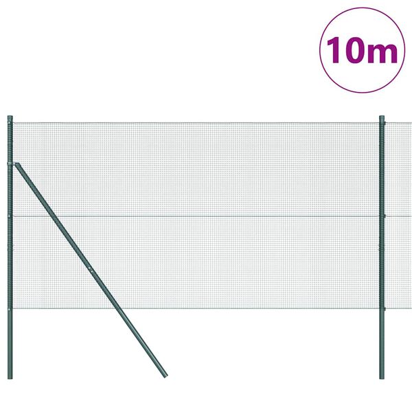 vidaXL Afrasteringspaal Groen 10 x 1 m (12 x 12 mm gaas) Staal
