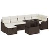 vidaXL Tuin Sofa Set met kussen met opslag 8 pcs Bruin Poly riet