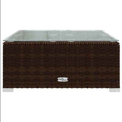 vidaXL 7-delige Loungeset met kussens poly rattan bruin