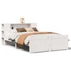vidaXL Bed met boekenkast zonder matras grenenhout wit 135x190 cm