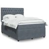 vidaXL Boxspring met matras fluweel donkergrijs 140x190 cm