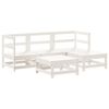 vidaXL 5-delige Loungeset massief grenenhout wit