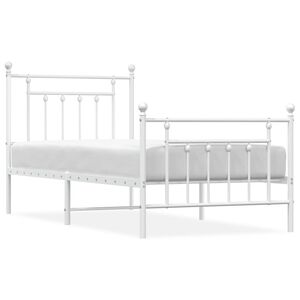 vidaXL Bedframe met hoofd- en voeteneinde metaal wit 80x200 cm