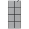 vidaXL Inloop Douche Wand Zwart 90 x 195 cm gehard glas