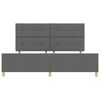 vidaXL Bedframe met hoofdeinde Donkergrijs 200 x 200 cm Stof