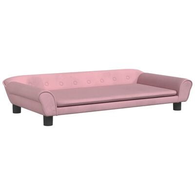 vidaXL Kinderbank 100x50x26 cm fluweel roze