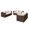 vidaXL 6-delige Loungeset met kussens poly rattan bruin