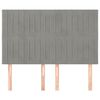 vidaXL Hoofdbord lichtgrijs 144x5x118/128 cm fluweel