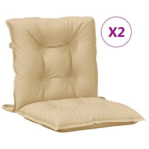 vidaXL Stoelkussens 2 st lage rug 100x50x7 cm stof gem&ecirc;leerd beige