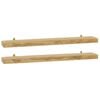 vidaXL Wandschappen 2 st 90x15x4 cm massief teakhout