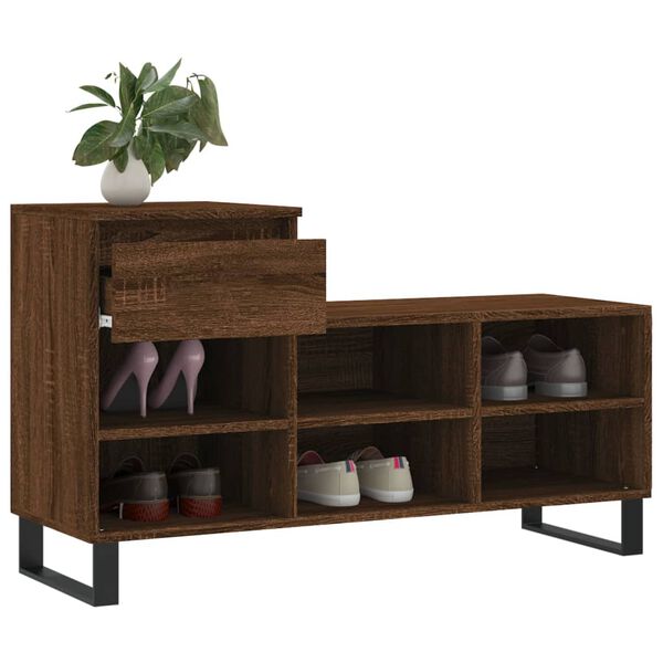 vidaXL Schoenenkast 102x36x60 cm bewerkt hout bruin eikenkleur