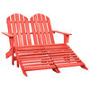 vidaXL Tuinstoel 2-zits Adirondack met voetenbank vurenhout rood