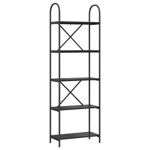 vidaXL Boekenkast 5-laags 60 x 30 x 183 cm Bewerkt hout Zwart Eiken