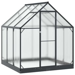 vidaXL Tuin Serre met de deur Antracietkleurig 183,5 x 183,5 x 207 cm