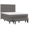 vidaXL Boxspring met matras kunstleer grijs 140x190 cm