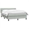 vidaXL Boxspring met matras fluweel lichtgrijs 140x220 cm