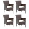 vidaXL Tuinstoelen 4 st poly rattan bruin