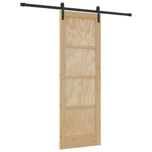vidaXL Schuifdeur 73,5 x 211 cm Massief grenenhout Naturel en Zwart