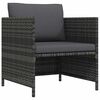 vidaXL Tuinbank met kussens poly rattan grijs