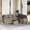 vidaXL 7-delige Loungeset met kussens poly rattan beige