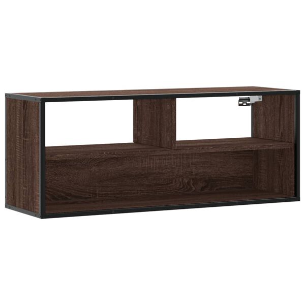 vidaXL Tv-meubel 100x31x39,5 cm bewerkt hout metaal bruin eikenkleurig