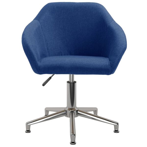 vidaXL Eetkamerstoelen draaibaar 6 st stof blauw
